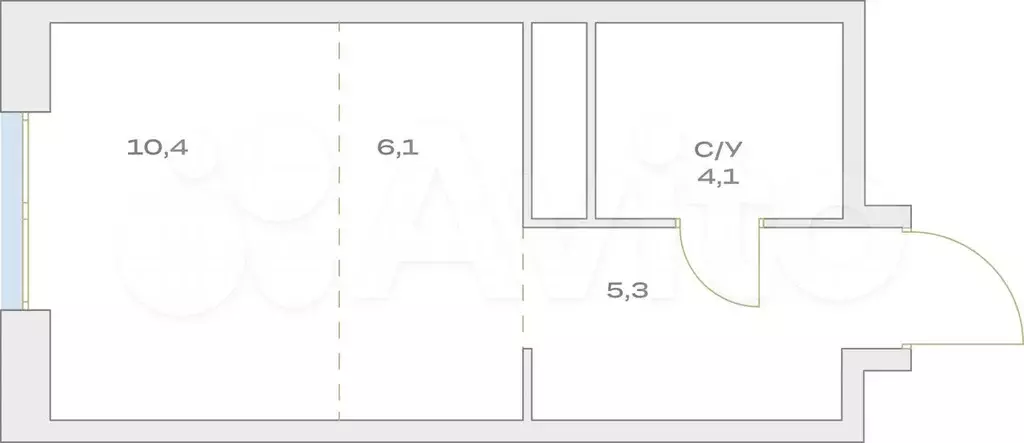 Квартира-студия, 25,9 м, 9/23 эт. - Фото 1