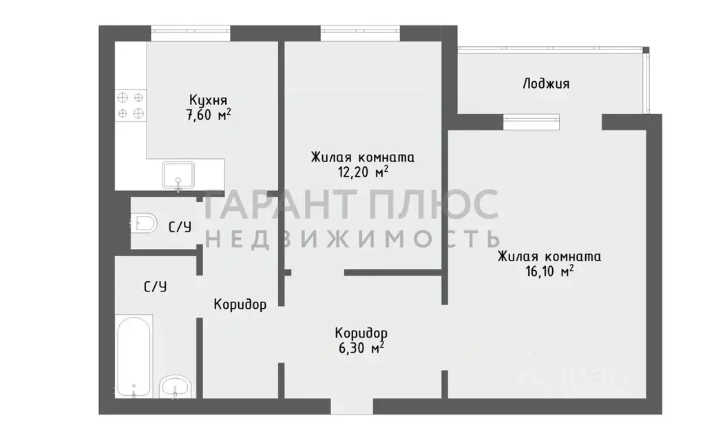 2-к кв. Липецкая область, Липецк ул. Бунина, 8 (52.5 м) - Фото 2