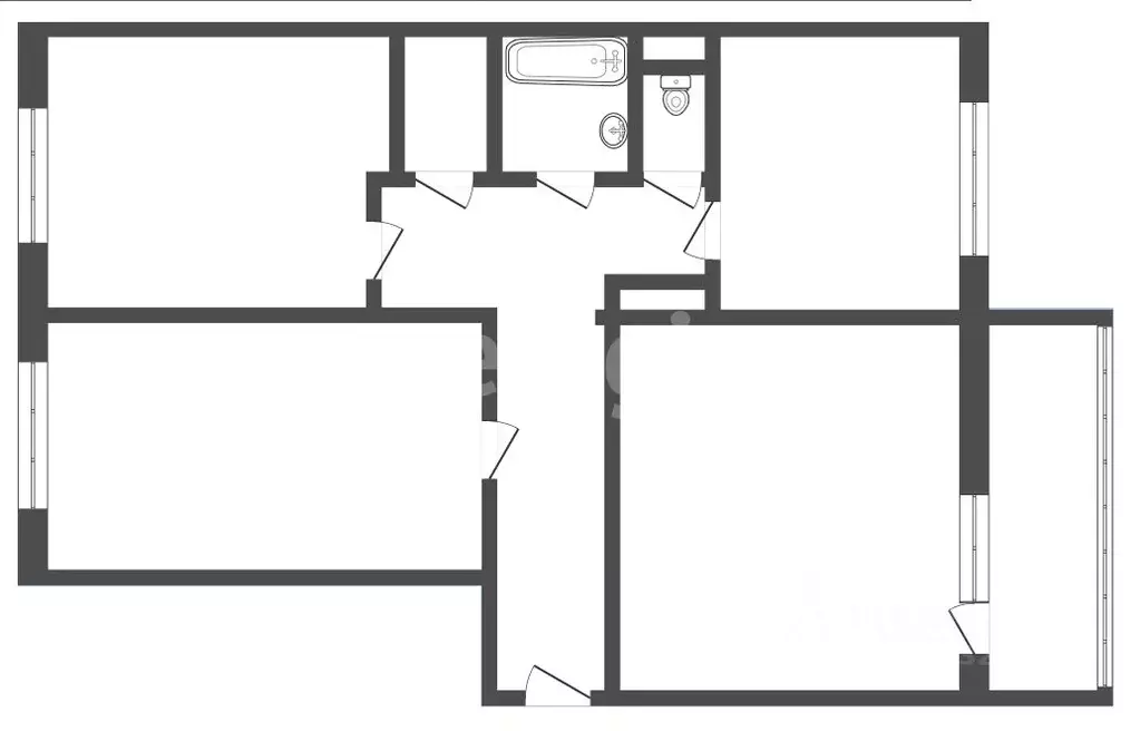 3-к кв. Кемеровская область, Прокопьевск Тырган мкр, 10-й мкр, 12А ... - Фото 2