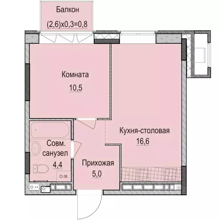 1-к кв. Татарстан, Казань Ферма-2 жилмассив,  (37.3 м) - Фото 1