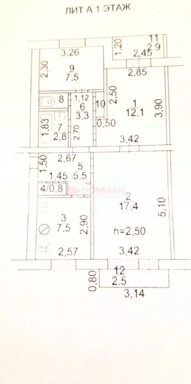 3-к кв. Ростовская область, Новочеркасск Буденновская ул. (62.0 м) - Фото 1