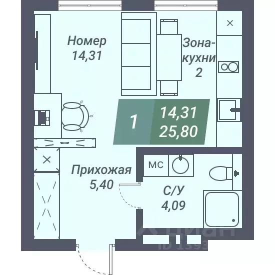 Студия Новосибирская область, Новосибирск Светлановская ул., 46/1 ... - Фото 0