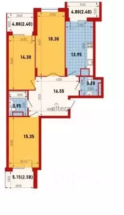 3-к кв. Татарстан, Казань ул. Аметьевская магистраль, 16к2 (75.1 м) - Фото 1