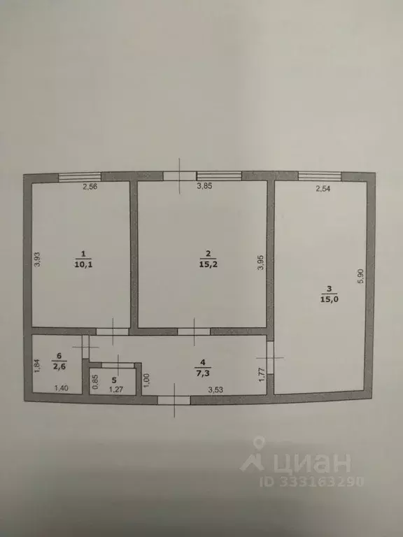 2-к кв. Белгородская область, Ракитное рп ул. Парковая, 17 (51.3 м) - Фото 2