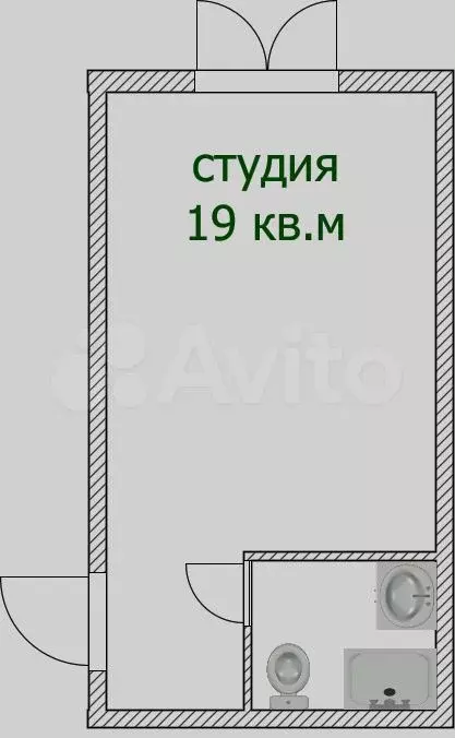 Квартира-студия, 19 м, 1/9 эт. - Фото 0