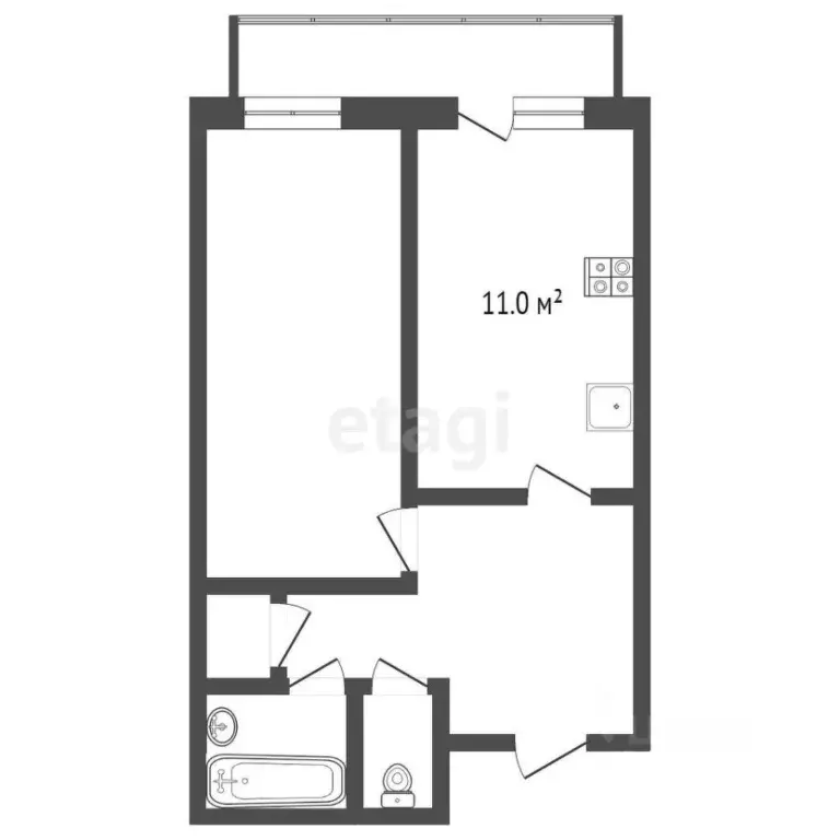 1-к кв. Ханты-Мансийский АО, Сургут просп. Ленина, 74 (45.4 м) - Фото 1