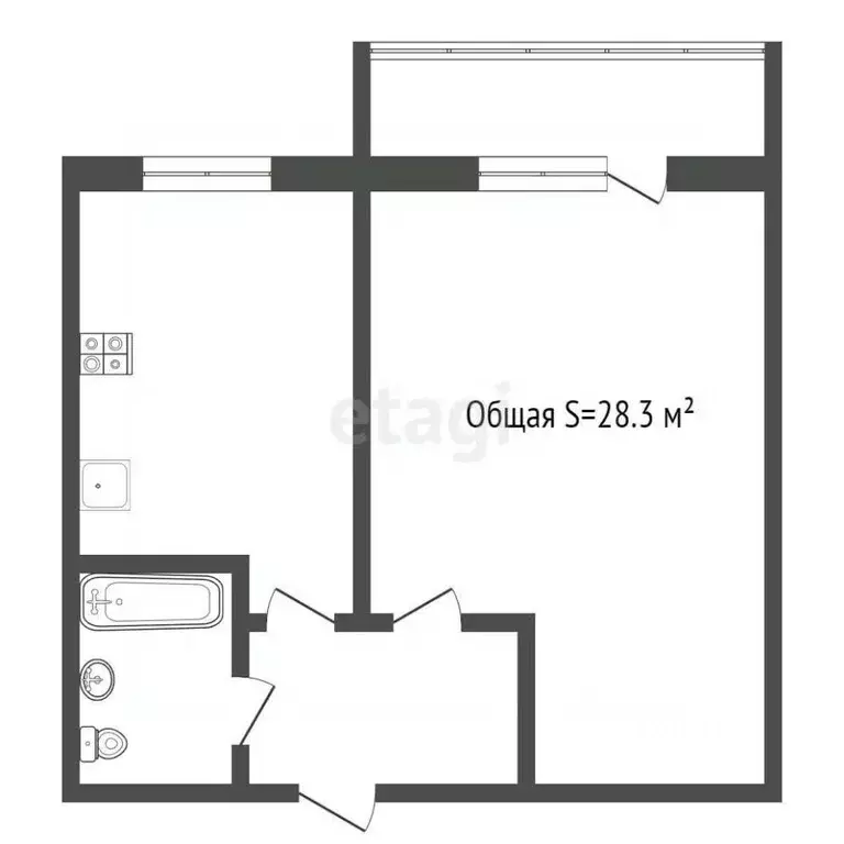 1-к кв. Кемеровская область, Кемерово ул. Веры Волошиной, 47 (28.3 м) - Фото 1
