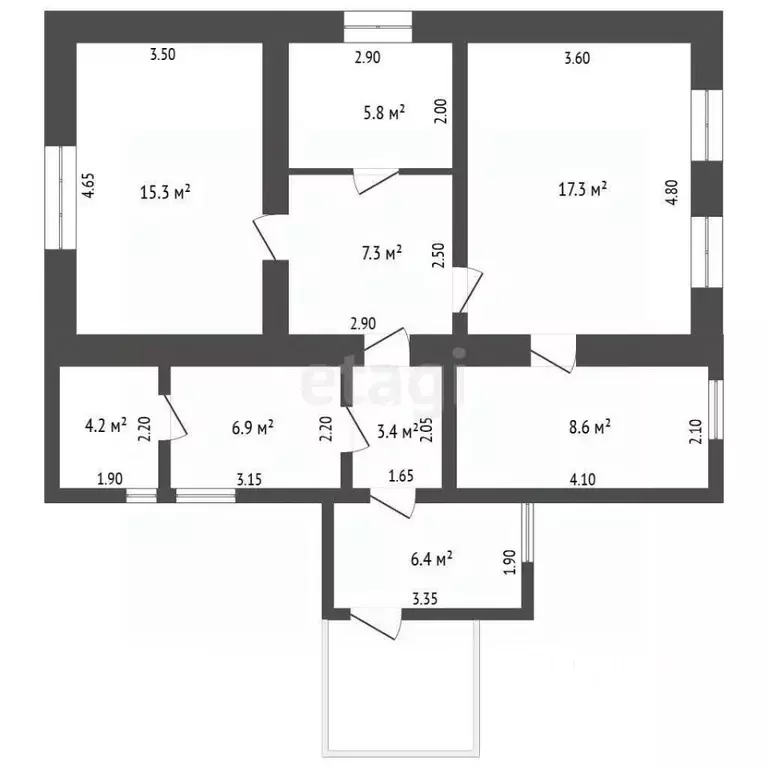 Дом в Крым, Бахчисарайский район, с. Угловое ул. Комарова, 9 (77 м) - Фото 1