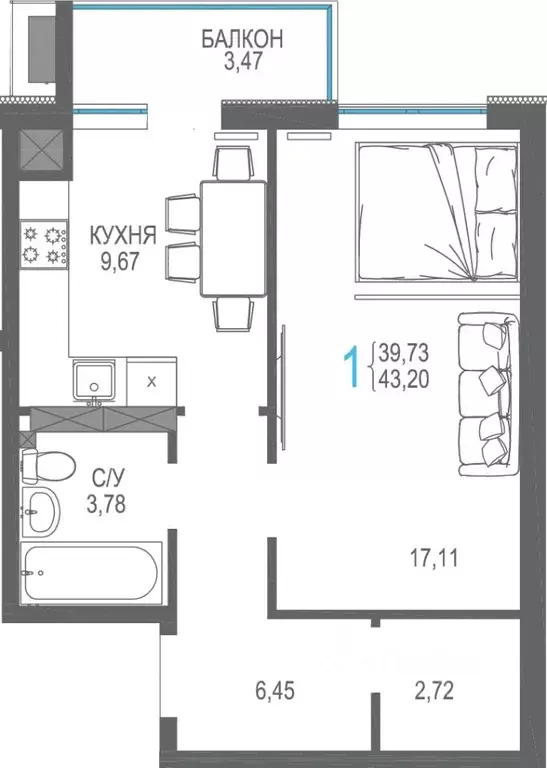 1-к кв. Крым, Симферопольский район, Гвардейское пгт, Республика жилой ... - Фото 1