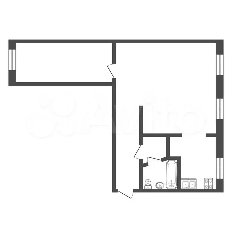 2-к. квартира, 58,4 м, 1/5 эт. - Фото 0