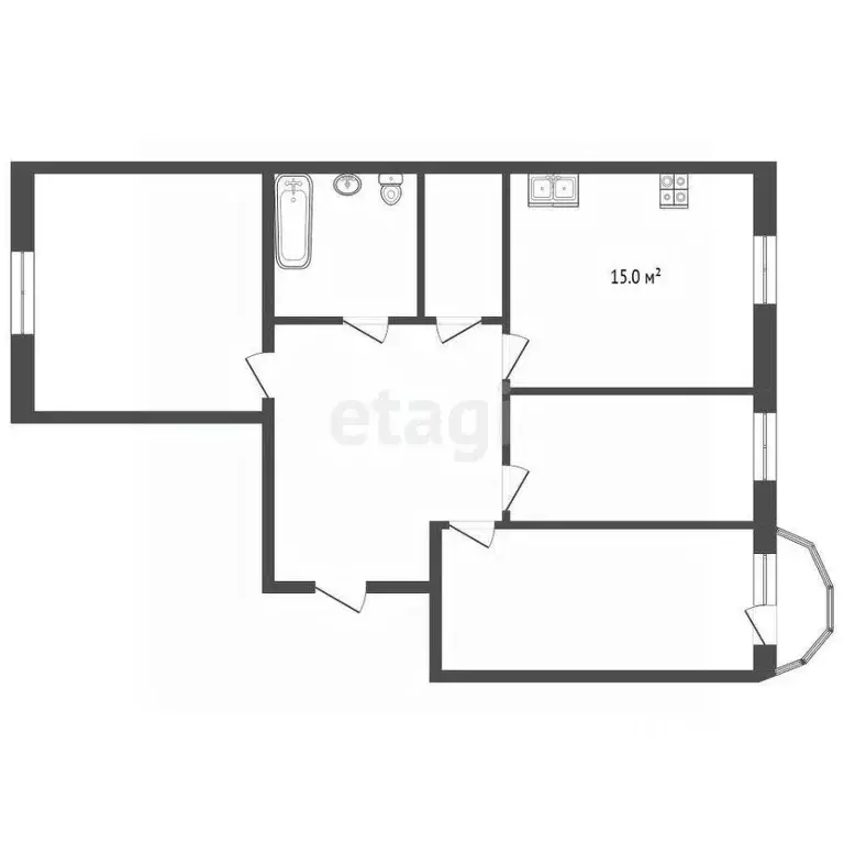 3-к кв. Тюменская область, Тюмень ул. Республики, 86к1 (78.0 м) - Фото 2