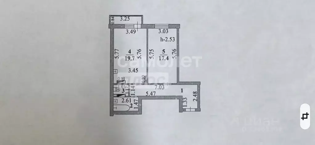 2-к кв. Липецкая область, Липецк ул. А.Г. Стаханова, 73 (55.4 м) - Фото 2