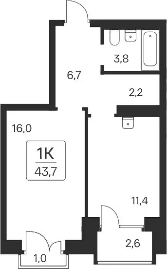 1-комнатная квартира: Новосибирск, ЖК Расцветай на Красном (40.1 м) - Фото 1