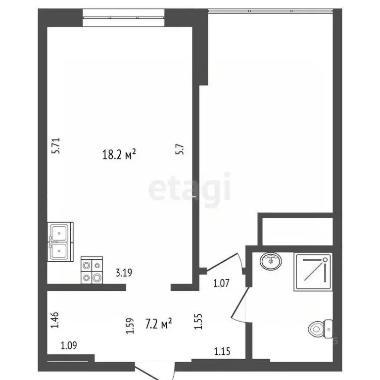 1-к кв. Самарская область, Самара ул. Георгия Димитрова, 108А (38.5 м) - Фото 2