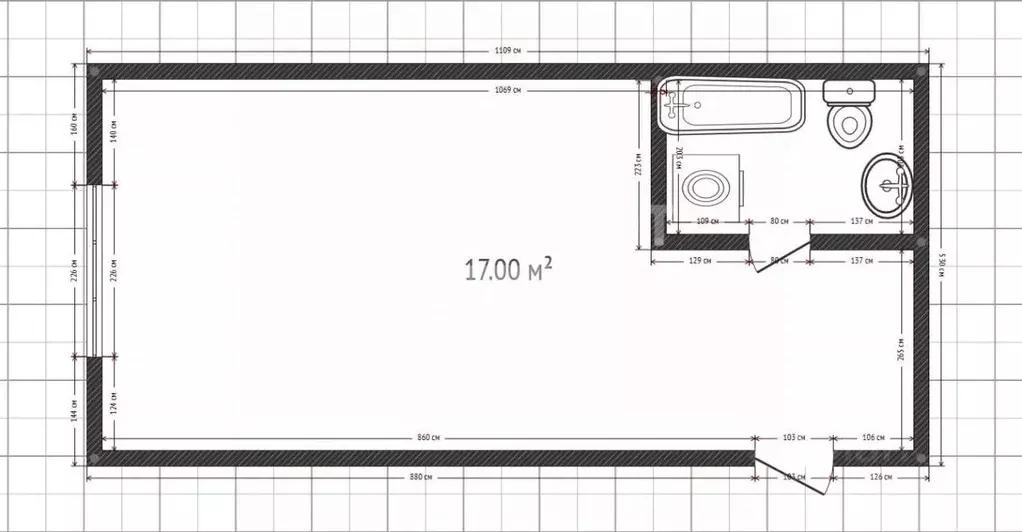 1-к кв. Липецкая область, Липецк ул. 50 лет НЛМК, 17 (17.0 м) - Фото 2