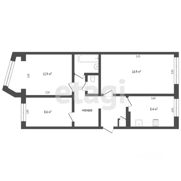 3-к кв. Камчатский край, Петропавловск-Камчатский Спортивная ул., 3 ... - Фото 2