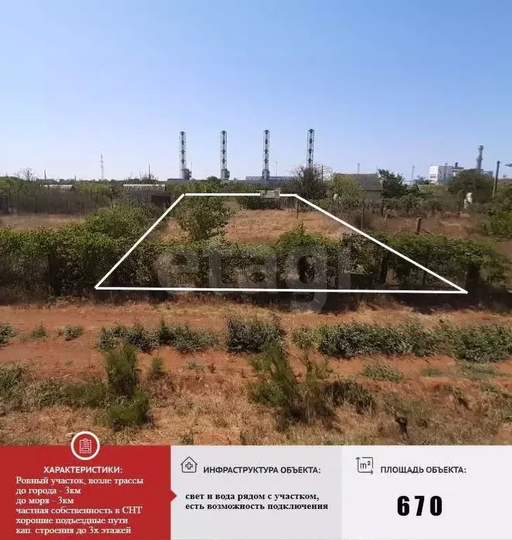Участок в Крым, Саки Энергетик СНТ,  (6.7 сот.) - Фото 0