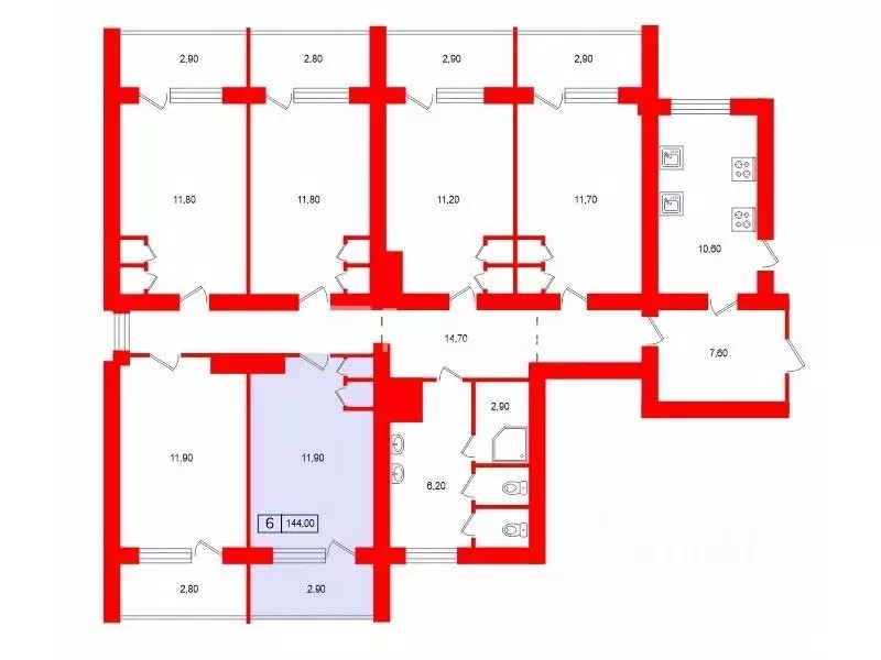 Комната Санкт-Петербург просп. Ударников, 19К1 (12.0 м) - Фото 2