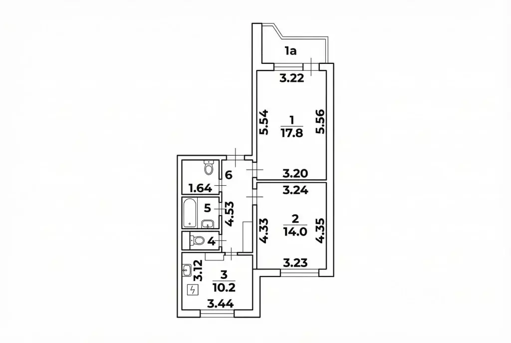 2-к кв. Москва Рублевское ш., 34К1 (55.9 м) - Фото 2