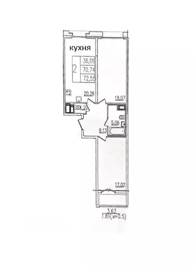 2-комнатная квартира: Санкт-Петербург, улица Типанова, 22 (72.6 м) - Фото 0