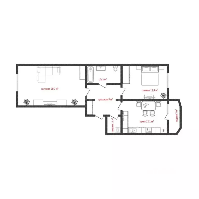 2-к кв. Смоленская область, Смоленский муниципальный округ, д. ... - Фото 1