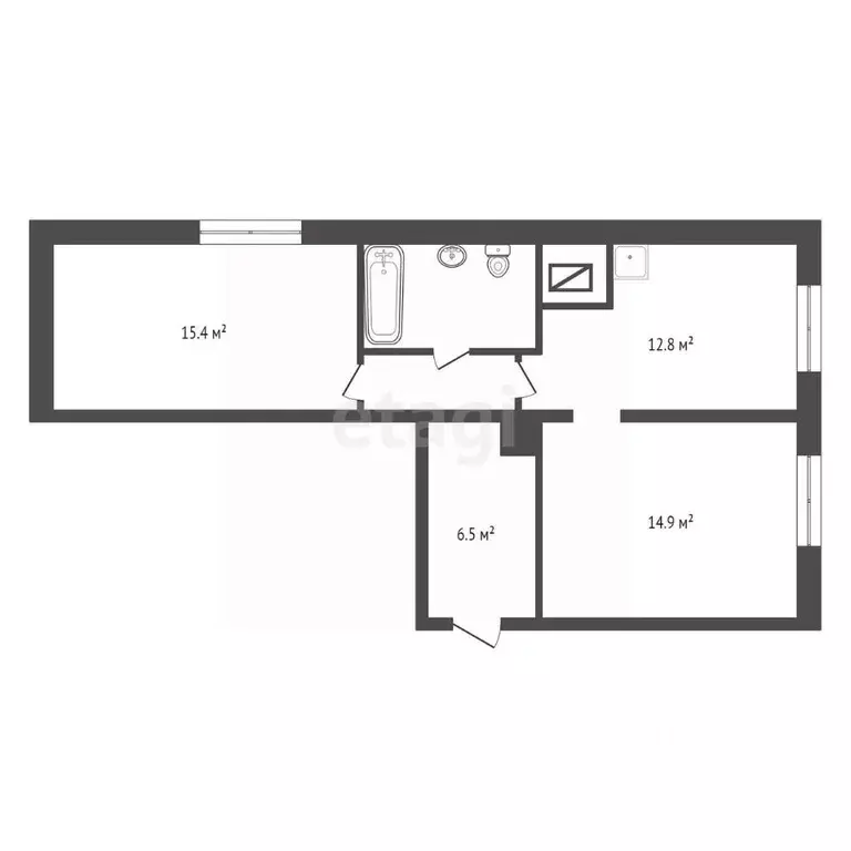 2-к кв. Красноярский край, Красноярск Малаховская ул., 10 (57.0 м) - Фото 1