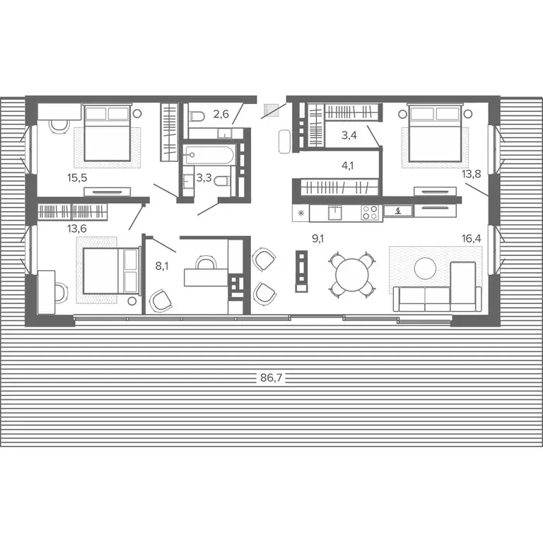 5-к квартира, 133.32 м - Фото 0