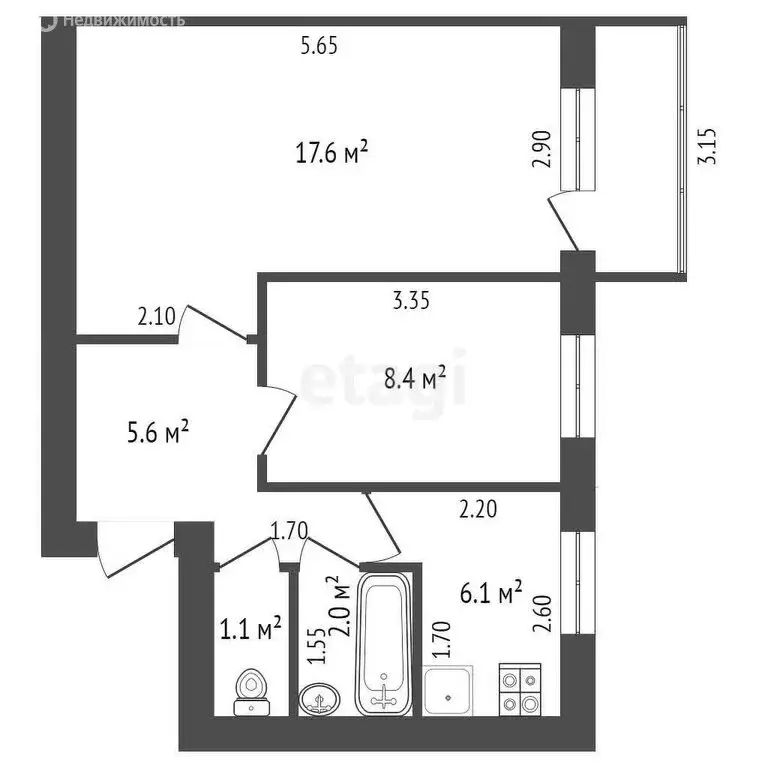2-комнатная квартира: Мичуринск, Федеративная улица, 40 (45.4 м) - Фото 0