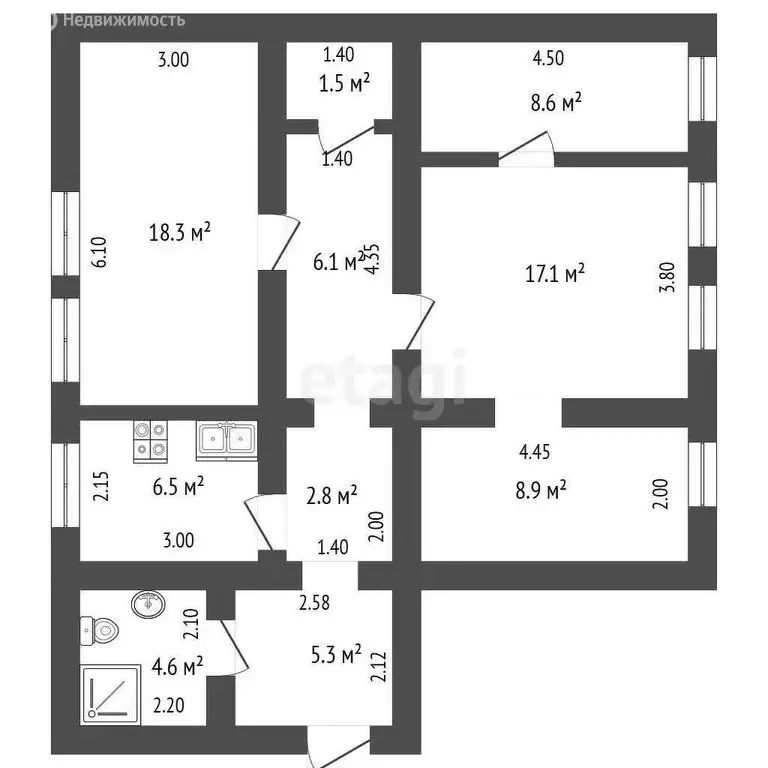 3-комнатная квартира: Оренбург, улица Бурзянцева, 21 (34.6 м) - Фото 0