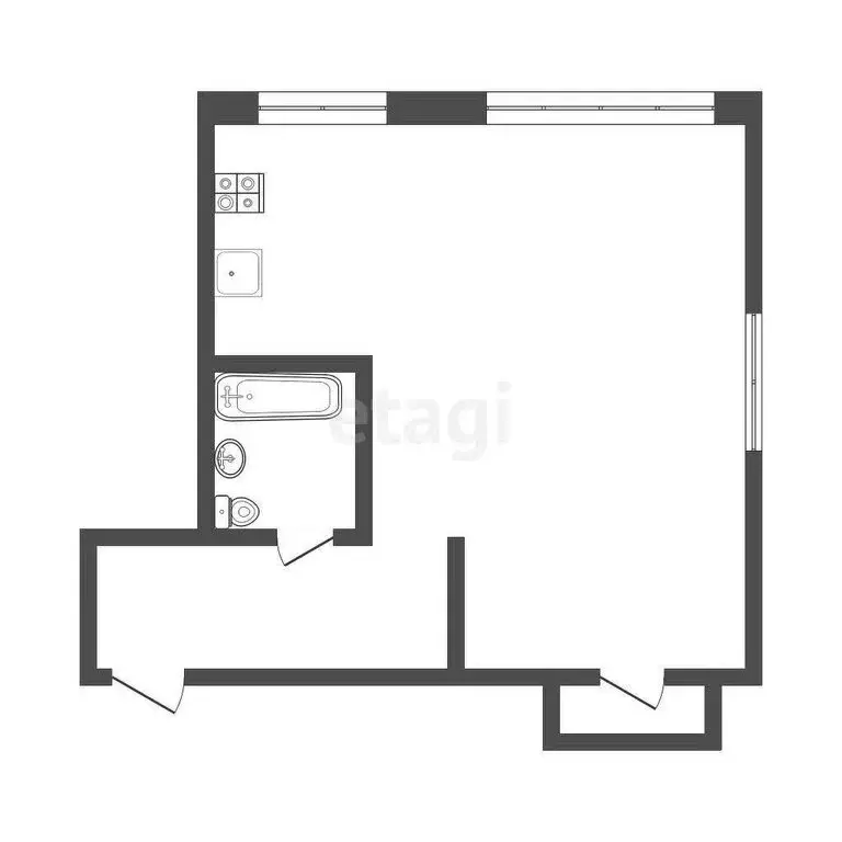 1-комнатная квартира: Тюмень, улица Пржевальского, 42А (32.5 м) - Фото 0