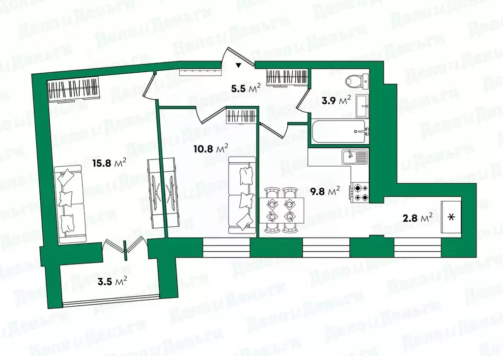2-к кв. Кировская область, Киров ул. Энтузиастов, 60/4 (48.6 м) - Фото 1