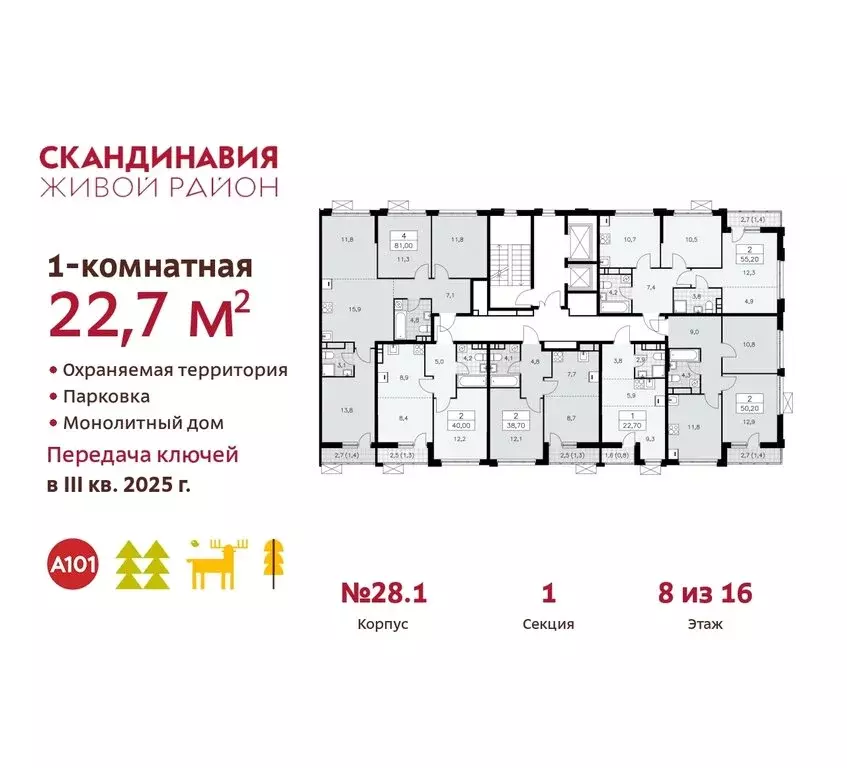 Квартира-студия: поселение Сосенское, квартал № 167 (22.7 м) - Фото 1