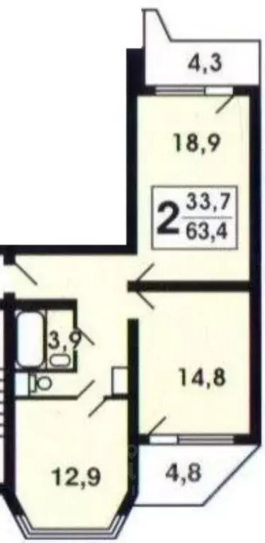2-к кв. Москва Митинская ул., 26 (64.0 м) - Фото 2