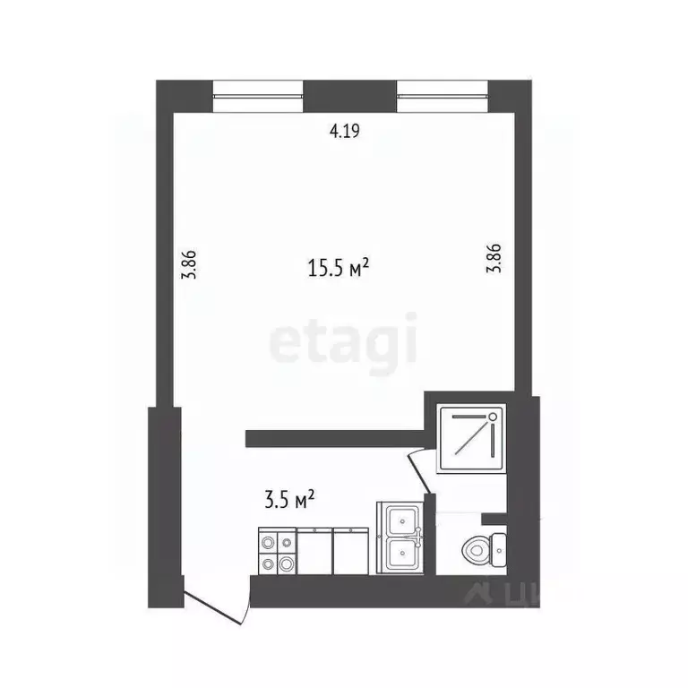 1-к кв. Челябинская область, Челябинск ул. Энергетиков, 3 (22.2 м) - Фото 1