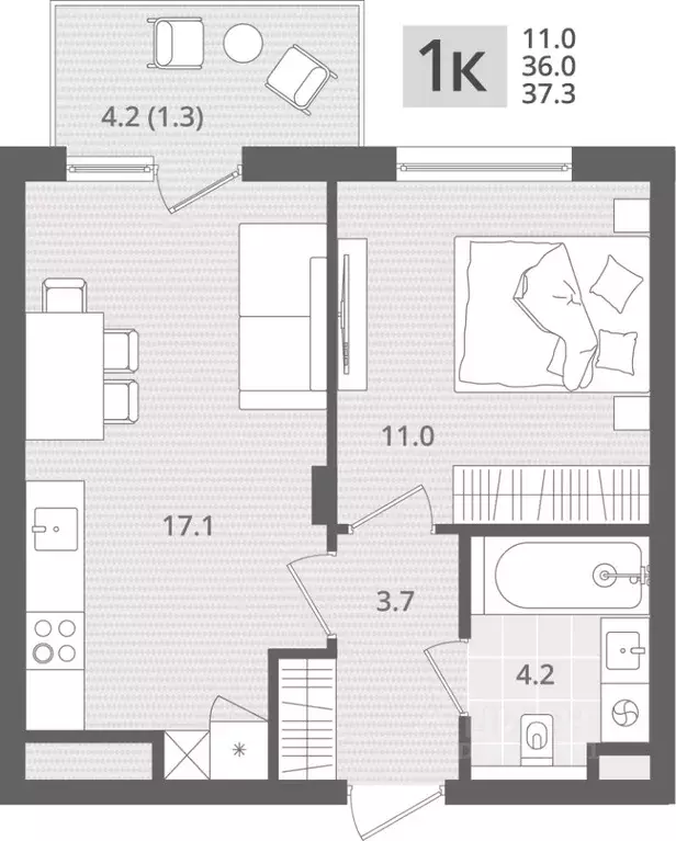 1-к кв. Калининградская область, Пионерский пос. Рыбное, Мо ре жилой ... - Фото 1