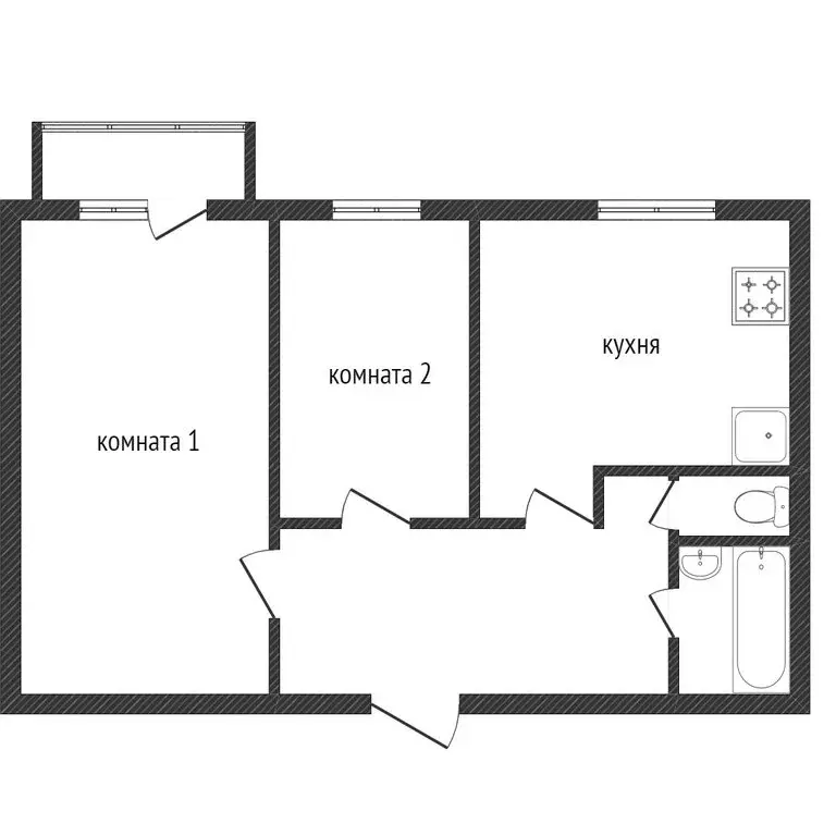 2-комнатная квартира: Улан-Удэ, Ключевская улица, 86 (48 м) - Фото 1