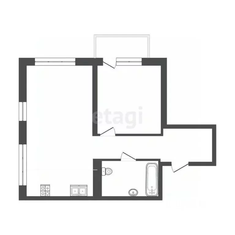 1-к кв. Тюменская область, Тюмень ул. Газовиков, 40 (46.5 м) - Фото 2