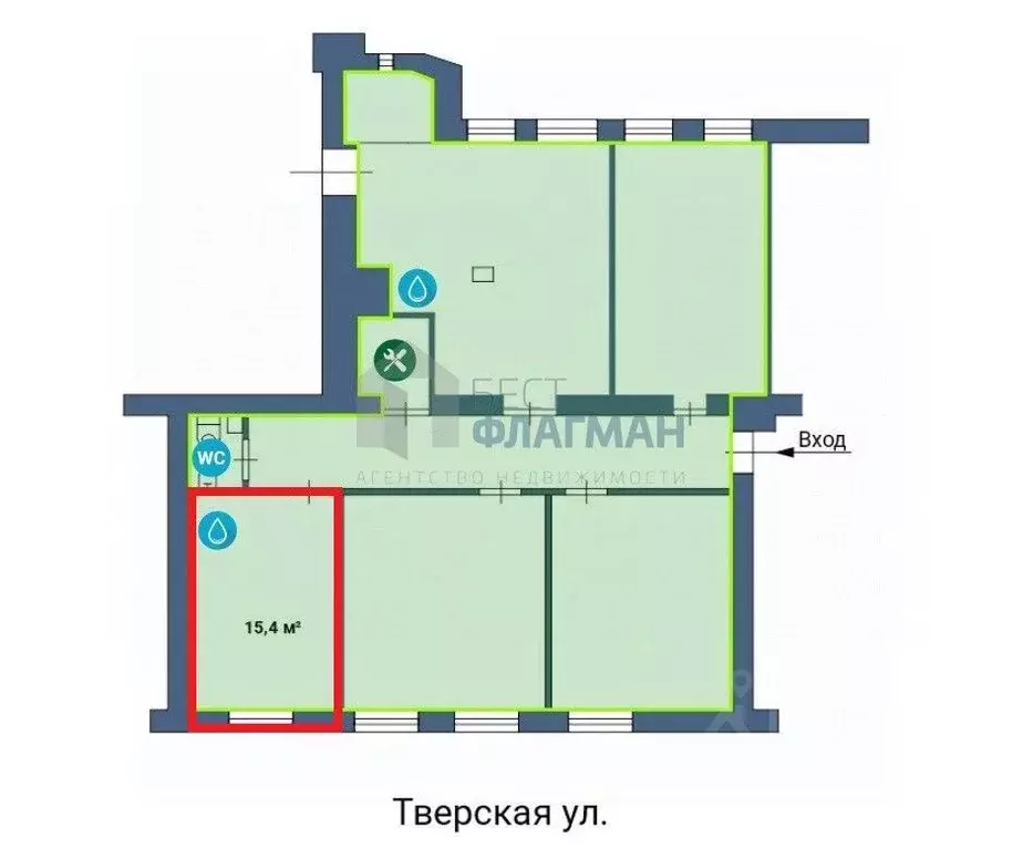 Помещение свободного назначения в Москва Тверская ул., 12С7 (15 м) - Фото 2