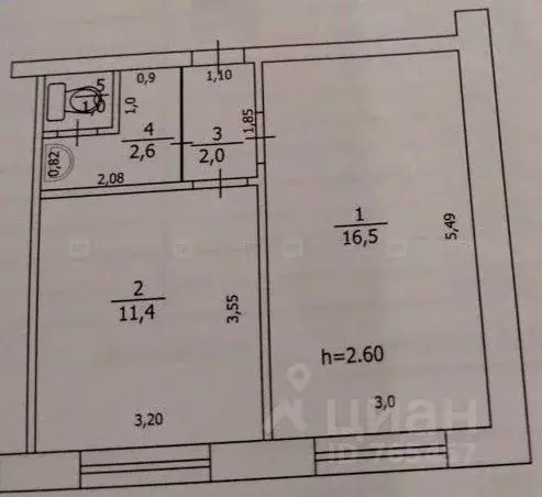 1-к кв. Татарстан, Казань ул. Дементьева, 28к2 (33.5 м) - Фото 1