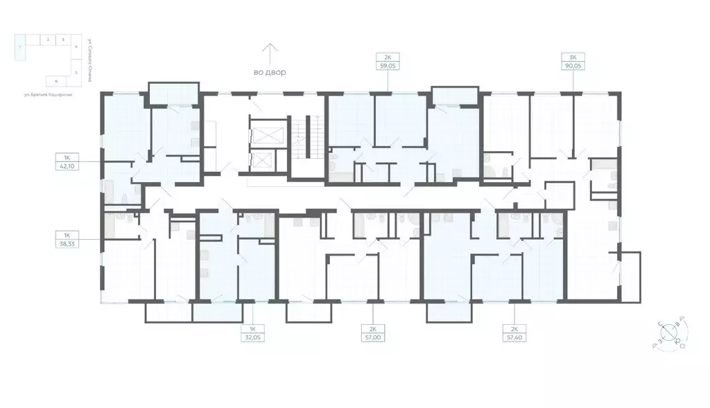 2-к кв. Челябинская область, Челябинск Клевер жилой комплекс (59.05 м) - Фото 2