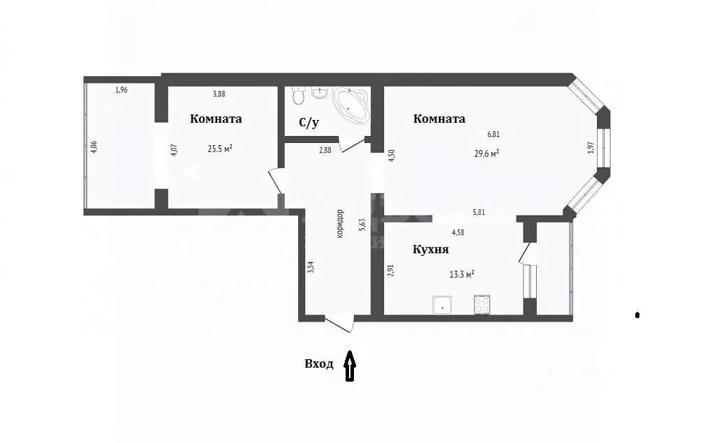 2-к кв. Тюменская область, Тюмень ул. Циолковского, 7 (86.9 м) - Фото 1