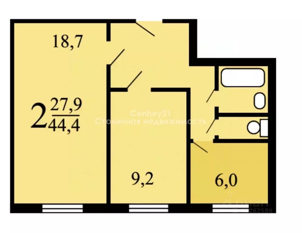 2-к кв. Москва Астрадамская ул., 4 (44.4 м) - Фото 2