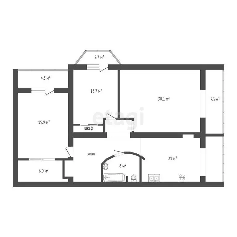 3-комнатная квартира: Самара, проспект Карла Маркса, 55 (110 м) - Фото 1