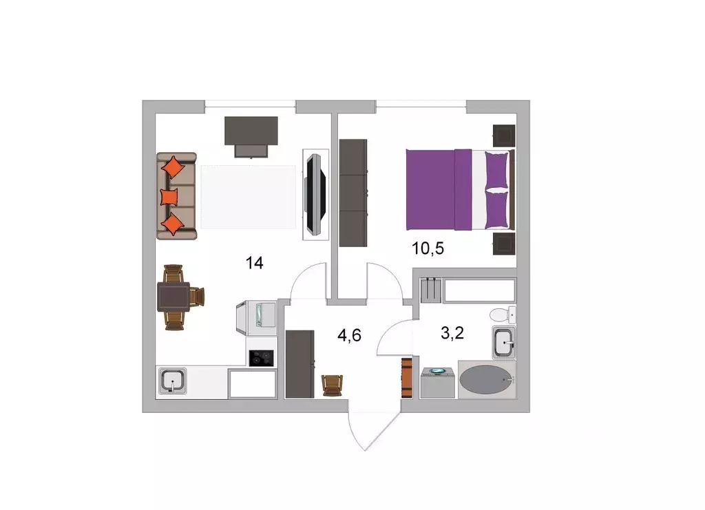 1-к кв. Санкт-Петербург Политехническая ул., 6 (32.8 м) - Фото 1