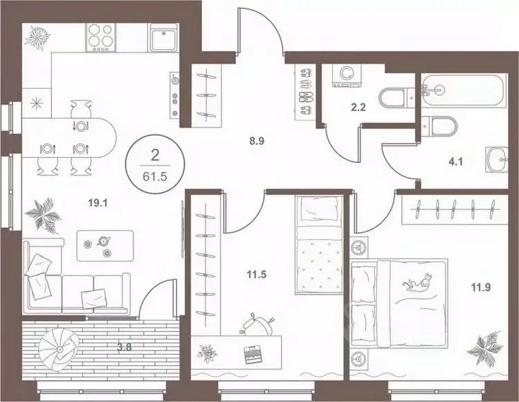 2-к кв. Пензенская область, Пенза Арбеково жилрайон, Дальнее Арбеково ... - Фото 2