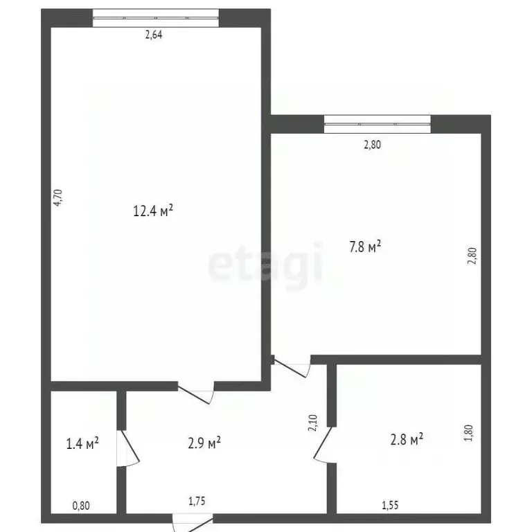 1-к кв. Кемеровская область, Кемерово ул. Металлистов, 22 (29.1 м) - Фото 1