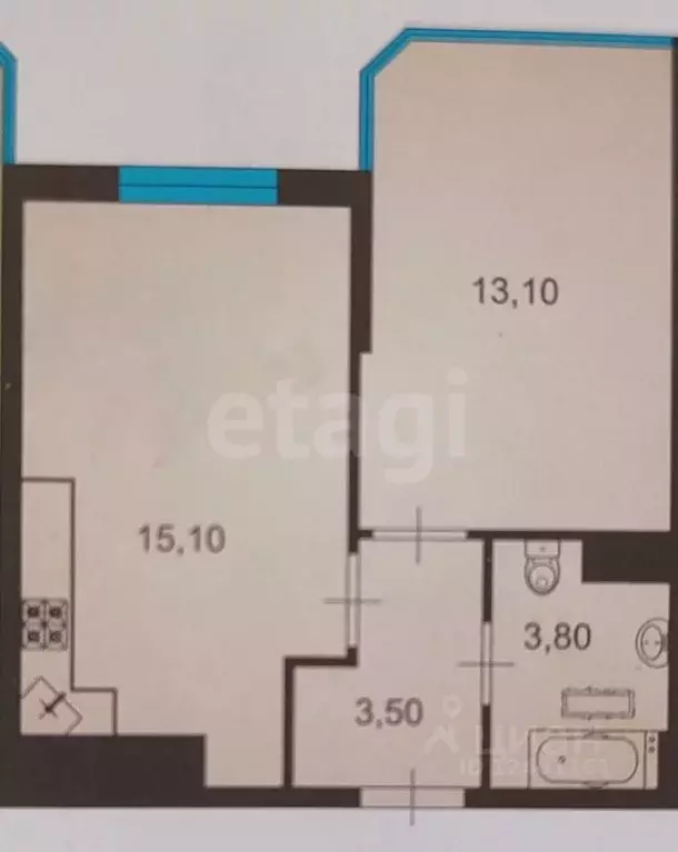 1-к кв. Краснодарский край, Анапа Анапское ш., 32к4 (35.5 м) - Фото 2