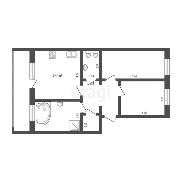 2-к кв. Тюменская область, Тюмень ул. Избышева, 6 (71.4 м) - Фото 2