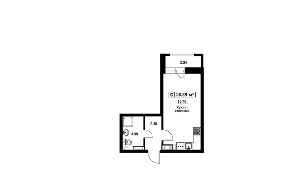 Продаётся квартира-студия, 24.12 м - Фото 0
