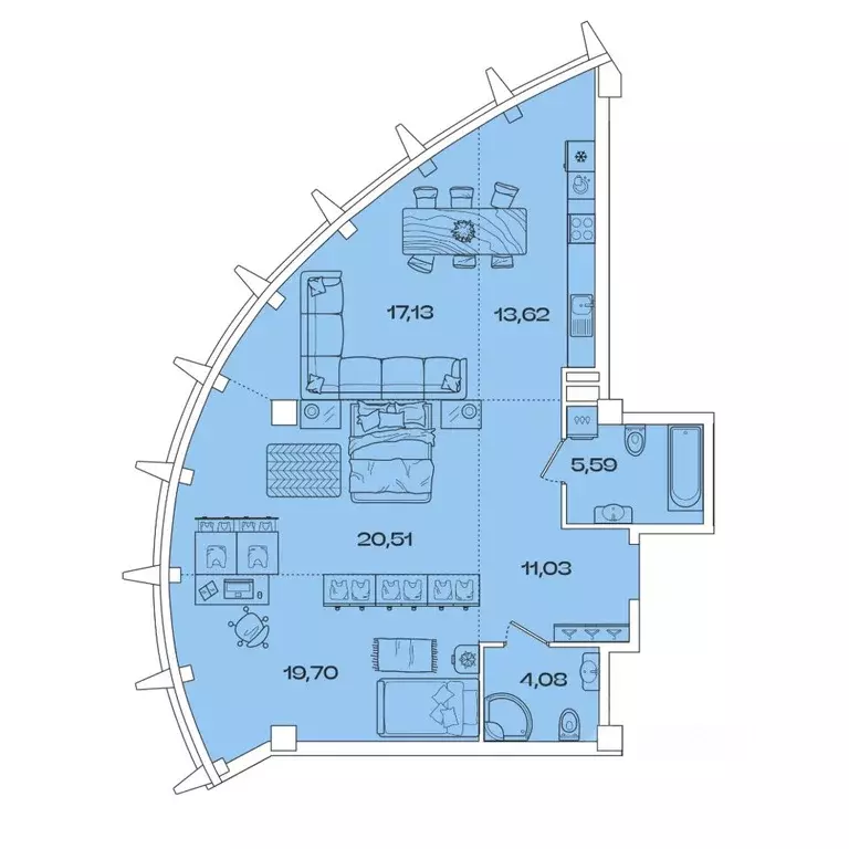 3-к кв. Иркутская область, Иркутск наб. Верхняя (91.66 м) - Фото 1